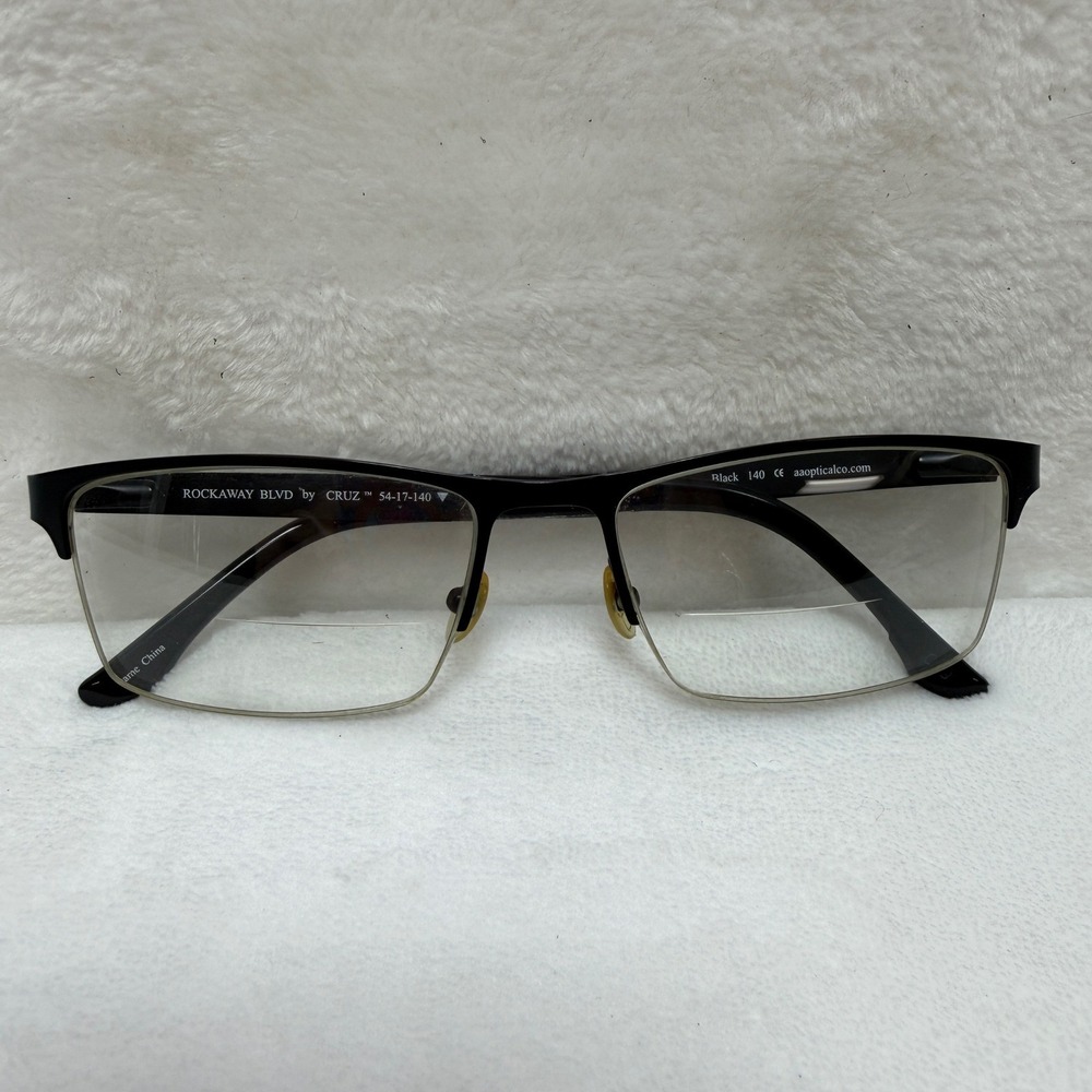 Cruz Rockaway Blvd Black Semi-Rimless Rectangular  Frames 54-17-140